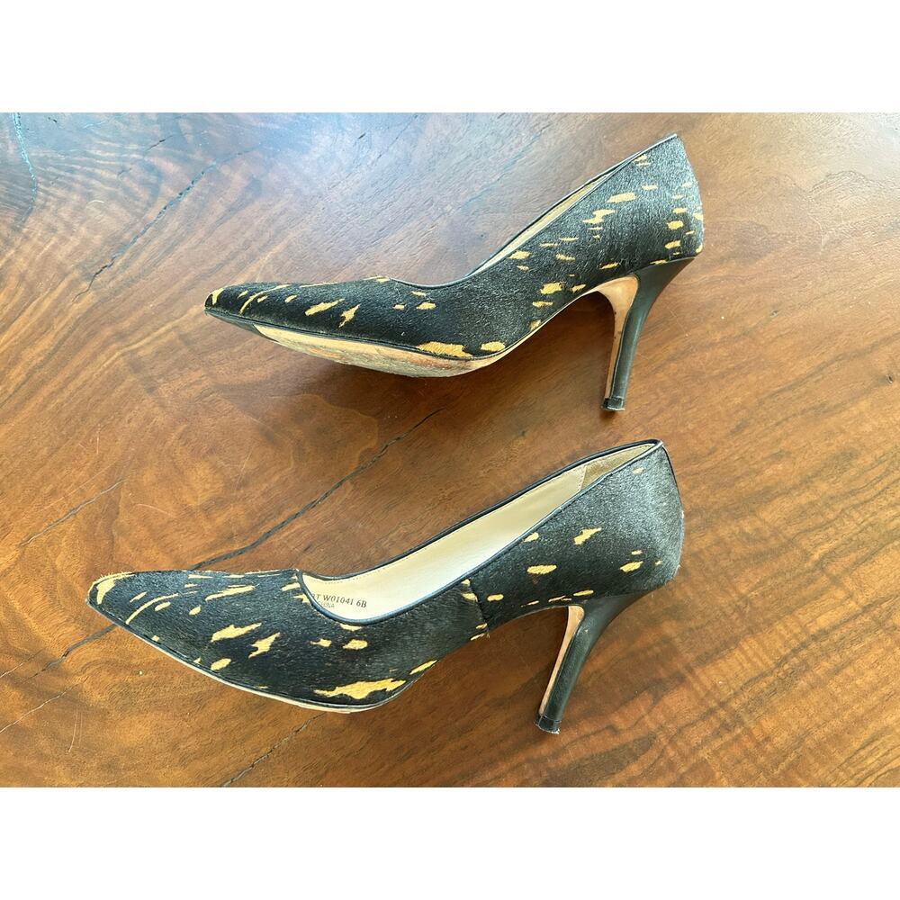 Cole Haan Bradshaw Calf Hair Pointed Toe Pumps Black/Tan 6B - Picture 3 of 8